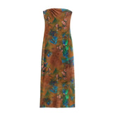 Women's Clothing 2025 Spring New Fashion Temperament Print Net Embossed Fan Flute