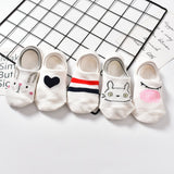 Piece=5 Pairs/lot Cute Animal Spring Women Socks Set Korean Style Funny Cat Dog Panda Low Cut Ankle Short Sox Happy