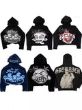 Men's Hoodie Y2K Original Hip-Hop Cartoon Graphic Print Pullover Fashion Leisure Loose Sports Shirt