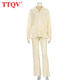 Beige Pleated Wide Leg Women's Pants 2021 Fashion Loose Office Wide Trousers Pants Ladies Elegant Full Length Palazzo
