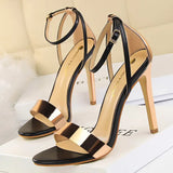 Shoes Pu Leather High Heels 2022 New Women Heels Sexy Stiletto Heels 11 Cm Party Shoes Color Matching Women