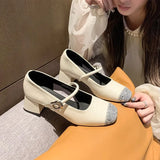 Fragrant Wind Thin Height Retro French Single Shoes Small Fragrant Wind Silver Lily One Word Temperament Light-Mouthed Mary Treasure