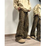 New Leopard Print Design Sense Hiphop High Street Pants Men's Vibe Tide Brand Straight Tube Micro