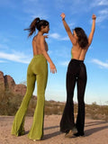 Shade Grunge 90s Urban Style Boot Cut Pants High Waist Black Vintage Skinny Pants Fashion Indie Casual For Women