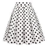 Vintage Women Midi Skirts High Waist Cotton 3XL 2022 Casual Streetwear Daily 60s Polka Dot Pinup Rockabilly