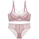 Classic Bandage Bra Set Lingerie Push Up Brassiere Lace Plus Size Underwear Set Sexy Ultra-thin Cup For Women