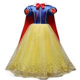 Girl Princess Dresses Beauty Belle Cosplay Costume Snow Christmas Halloween Princess Dress up Children Party
