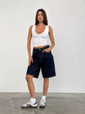 Loose Without Elastic Retro Jeans In The Pants Of Women's Five Split Pants-Outfit