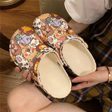 for woman Cartoon Animals Prints Leisure Outdoor Beach Garden Flip Flops Hole Shoes EVA Womens'slippers Flat