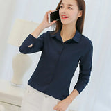 Women Chiffon Office Career Shirts Tops 2018 Fashion Casual Long Sleeve Blouses Femme
