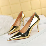 Zingj Fashion Banquet High Heels Women's Shoes Metal Heel Thin Heel Shallow Pointed Nightclub Sexy Single