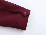 Burgundy Solid Baseball Jacket- Outfit