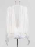 French Famous Style Long-Sleeved Short Dress 2025 New Fashion Transvele Mesh Yarn Sexy Lotus Leaf Side Short Dress