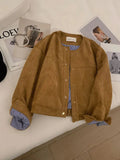 Brown Suede Stripe Lining Jacket- Outfit