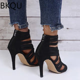Summer New European And American Women's Shoes 36-43 Fashion Temperament Rear Zipper Stiletto High Heels