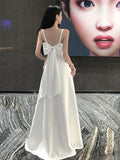 Women Summer Midi White Long Dress Spaghetti Strap Sexy A Line Elegant Evening Prom Wedding Party Clothes