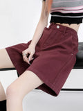Zingj Denim Shorts Female Summer Thin 2024 New Design Sense Small High Waist Show Thin Wide Leg Five Split