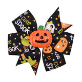 inchs Halloween Decoration Grosgrain Ribbon Hair Bows For Baby Girls Ghost Pumpkin Pinwheel Hair Clips Hair