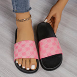 Pattern Thick Bottom Slippers Women Wearing Exposed Toe Beach Cool