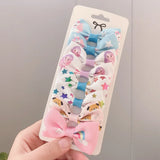 Grosgrain Ribbon Unicorn Printed Bowknot Hair Clips For Cute Girls Handmade Barrettes Hairpins Kids Hair