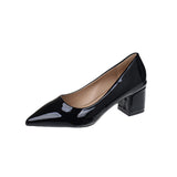 Interview Women's Shoes 2025 New Black Etiquette Student Work Single Shoes Thick Heel Civil Servant Formal High