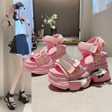 Thick-Soled Sandals 2025 New Magic Sticky Toe Loose Pastry Bottom Sports Leisure Dad