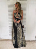 Tropical Print Sexy Ttraps Waist-Skimming Jumpsuit Women Summer Loose Party Playsuits Backless Office XL Jumpsuits