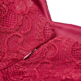 Burgundy Party Dress Floral Lace Long Women Short Sleeve Ruffle Elegant Red Blue Black Casual Maxi Date Satin