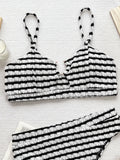 Zingj Single Swimsuit Lady Split Swimsuit Black And White Contrast Sexy Bikini
