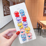 New Girls Cute Cartoon Flower Small Scrunchie Kids Ponytail Hair Tie Elastic Hair Bands Fashion Hair Accessories