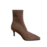 Zingj Push! Great Comfort!!2024 Korean New Elastic Thin Boots-Outfit
