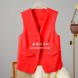 Vest Women's Small Vest 2025 Spring And Autumn New Repair Outside The Folding Women's Shoulder White Short Horse