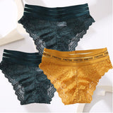 Lace Sexy Women's Panties Finetoo Mid-waist Temptation Transparent Hollow Out Underwear Female Underpants Briefs