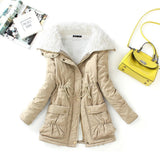 Winter Cotton Coat Women Slim Snow Outwear Medium-long Wadded Jacket Thick Cotton Padded Warm Cotton