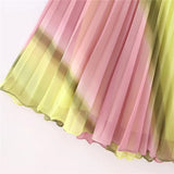 Tie Dye Pleated Skirt Women High Waist Midi Skirt Woman Stylish Long Skirts For Women Fashion 2023 Summer Elegant