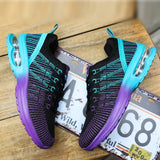 Women's Shoes Spring New Mesh Fly Weaving Breathable Lightweight Air Cushion Sneakers Women's Korean Version Of Student Casual Running