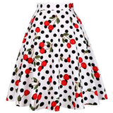 Women's Runway Cotton Retro Vintage Skirt Black Faldas High Waist A Line Rockabilly Jupe 50s Swing Umbrella Skirts Pin Up