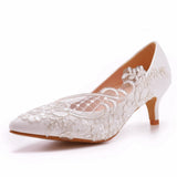 Cm Middle Heel Elegant Simple Lace Mesh Wedding Shoes Tip High Bridal Wedding Dress Shoes Spring And Autumn Single