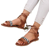 Zingj Sandals Women 2024 Summer Leopard Footring Strap Versatile Casual Roman Women's