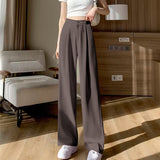 Zingj Leg Pants Women's Pants Down Loose High Waist Yellow Trousers Spring And Autumn Suit Narrow Version Straight Tube Casual Floor