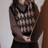 Zingj Retro Rstyle Loose V Collar Knitting New Vest With Vest Vest Horse Clip Coat Female-Outfit