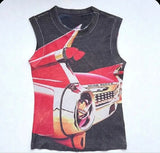 Printed Car Tank Top-Outfit