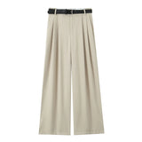 Women's Clothing 2025 New Fashion Comfortable With Belt High-Rise Double-Folded