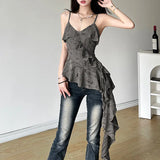 2024 Summer New Women's Clothing Solid Color Repair Street Fashion Slings Sexy Bare Waist Vest