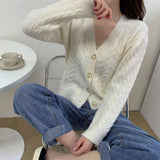 Zingj And Winter New Style Cashmere Fashionable Loose-Fitting V-Neck French Sweater Korean Version Knitted Cardigan Jacket