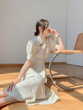 Women Fashion Vintage Prom Midi Dress Elegant A Line Vestdios Female Party
