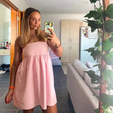 Solid Tube Bandeau Mini Dress-Outfit Ideas