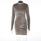 Women Fashion Autumn Winter Long Sleeve Party Club Bodycon Mini Dress 2022 Fall Clothes Wholesale Items For