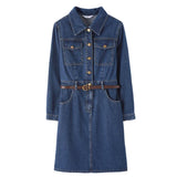 Zingj Joker Show Thin Denim Dress Female 2024 Summer New Casual Pocket Closed Waist Skirt-Outfit