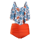 Sexy Tankini Swimwear Women Push Up Swimsuit High Waisted Bathing Suit Floral Biquini Two Piece Bikinis Beachwear Plus